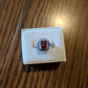 Lab Created Garnet Ring